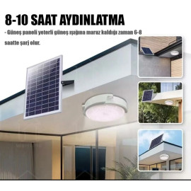 Güneş Enerjili 200 Watt Solar Çardak, Karavan, Otopark, Konteyner, Ev Bahçe Aydınlatma Ayrı Panelli