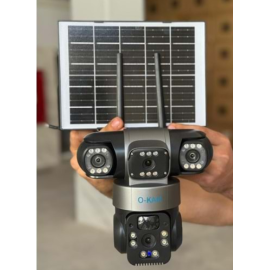 3 Kameralı Solar Wifi Kablosuz İnternet ile Çalışan Güneş Enerjili 3 Lensli Gece Görüşlü Güvenlik Kamerası o-kam 6040
