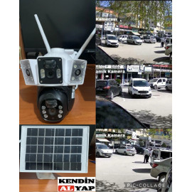 Çift Kameralı OKAM 3037 Geniş Açılı Güneş Enerjili 4G 6MP Dual Lens Solar PTZ Kamera