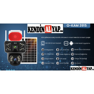 O-KAM 3915 PTZ Solar Sim Kartlı 4G Güvenlik Kamera..