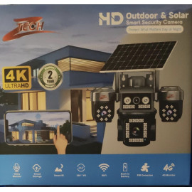 4 Kameralı 4G Hatlı Güneş Panelli SOLAR PTZ SİM KART DESTEKLİ  GECE GÖRÜŞLÜ GÜVENLİK KAMERASI